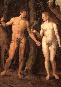 Adam Und Eva by Maerten Jacobsz van Heemskerck