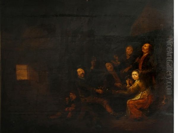 A Tavern Interior With Figures Playing Cards - view 1
