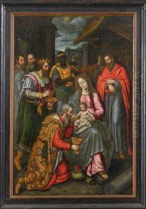 L"adoration Des Mages by Lucas de Heere