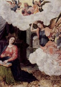 Maria Verkundigung Mit Gottvater Und Adorierenden Engeln by Lucas de Heere