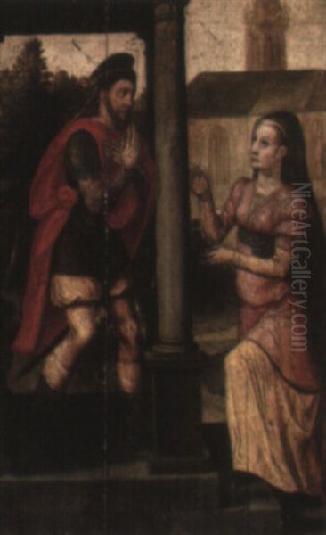 Two Figures By A Church (joachim And Anne?) - view 1