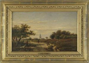 Afternoon Outside Of The Village by Georgius Heerebaart
