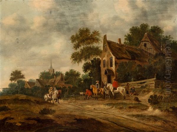 Village View With Horseman In Front Of A Tavern [thomas Heeremans And Studio] - view 1