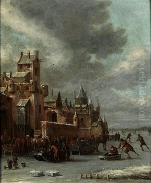 Eisvergnugen Vor Einer Stadtmauer - view 1