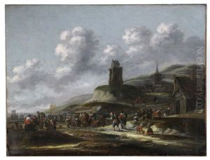 Fishermen On The Beach by Thomas Heeremans