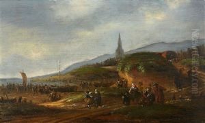 The Beach At Katwijk With Fishermen And Merchants
