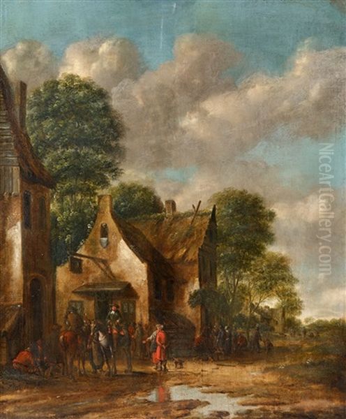 Figures Resting By A Tavern - view 1