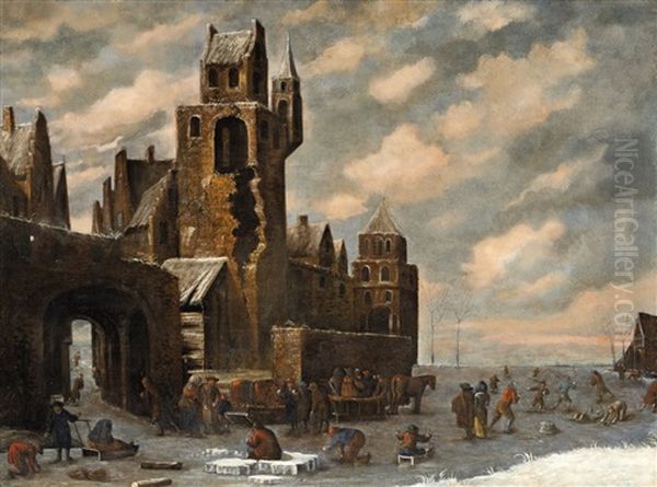 View Of A City In Winter - view 1