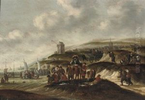 Fishmongers On The Beach At Egmond Aan Zee