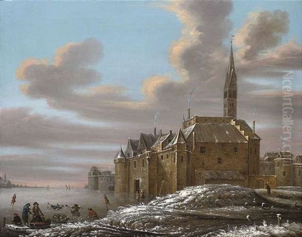 Eisvergnugen Vor Einer Stadtmauer - view 1