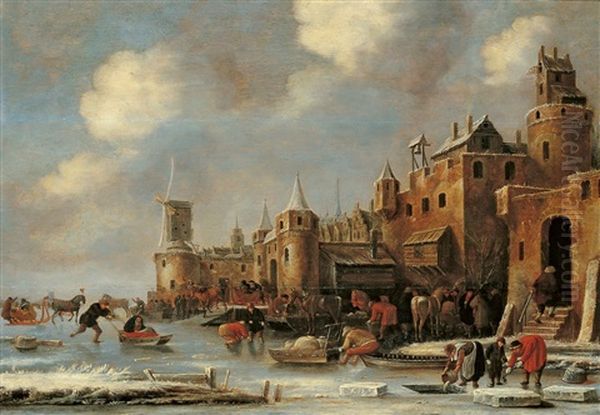 Eisvergnugen Vor Einer Stadtmauer - view 1