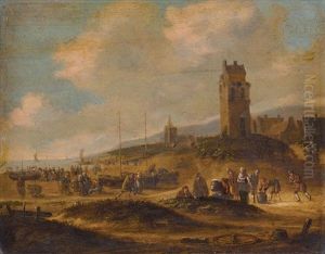 A View Of Scheveningen With Fishermen Selling Their Catch