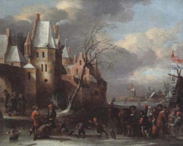Winter Landscape With Figures On The Ice - view 1