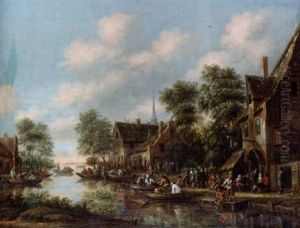 Marknad I Hollandsk By by Thomas Heeremans