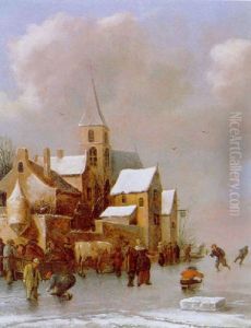 Eisvergnugen Vor Einem Dorf by Thomas Heeremans