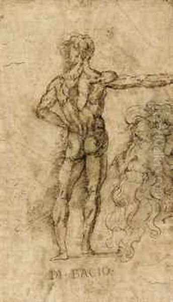 A Standing Male Nude, Seen From Behind, And A Profile Of A Man - view 1