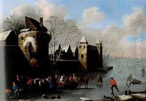 Scene De Patineurs by Thomas Heeremans