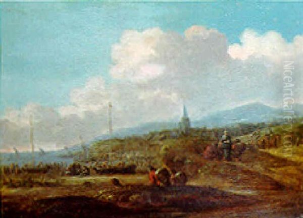 Fishermen On The Beach At Katwick - view 1