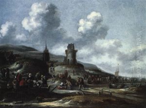 Scene De Marche  Sur Une Plage