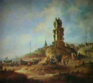 Vue De La Plage De Ten Heide, Avec Staffage by Thomas Heeremans