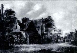 Villagers Gathered In A Town by Thomas Heeremans