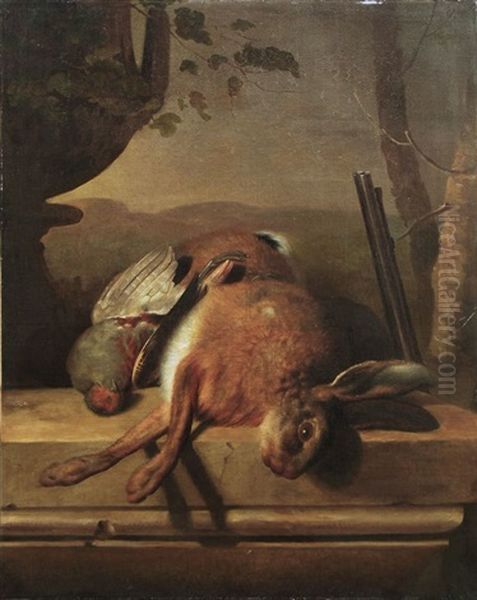 Jagdstilleben Mit Hase Und Rebhuhn - view 1