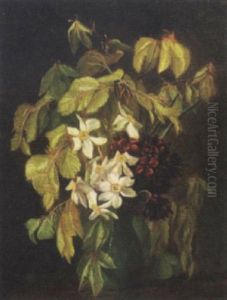 Opstilling Med Rode Og Hvide Blomster Samt Bogergren Opstilling Med Rode Og Hvide Blomster Samt Bogergren