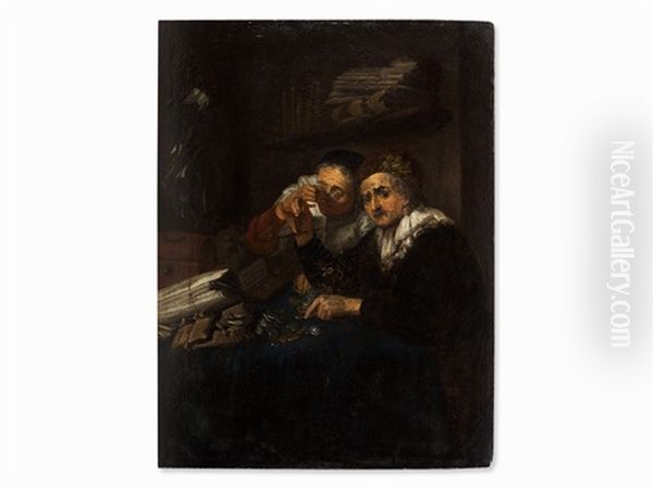 Men Counting Coins - view 1