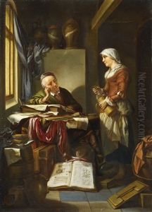 The Scholar And His Maid In An Interior