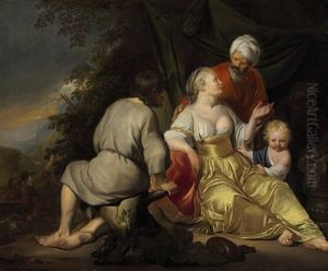 Rachel And Laban by Hendrik Heerschop