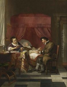 A Doctor's Visit With A Lady Pouring Medicine At The Table