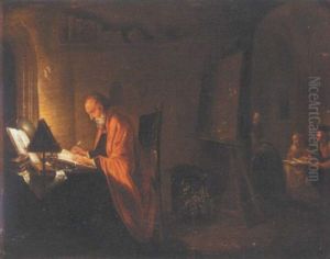 A Scholar In His Study by Hendrik Heerschop