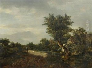 Waldlandschaft Mit Figuren by Gerrit van Hees