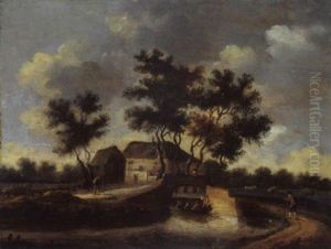 Kanallandschaft Mit Figurenstaffage by Gerrit van Hees