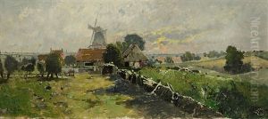 Landschaft Mit Windmuhle