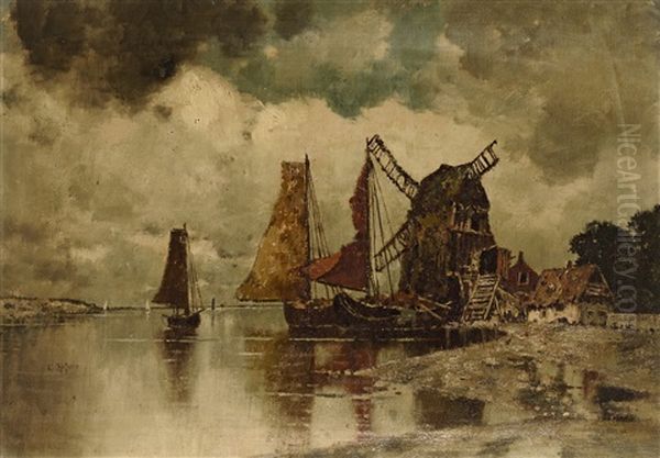 Segelboote Bei Einer Windmuhle - view 1