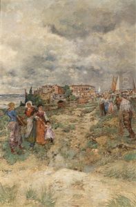 Eine Sudliche Ansicht Mit Fischerdorf by Karl Heffner