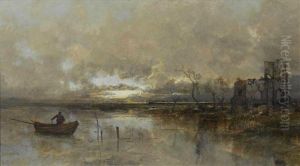Uferlandschaft Mit Ruine