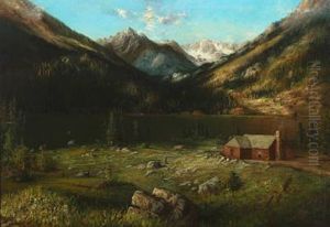 Mountainscape With A House By A Lake