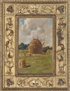 Harvest Time And A Quiet River Scene (pair)