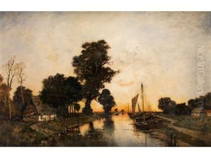 Abendliche Kanallandschaft by Karl Heffner