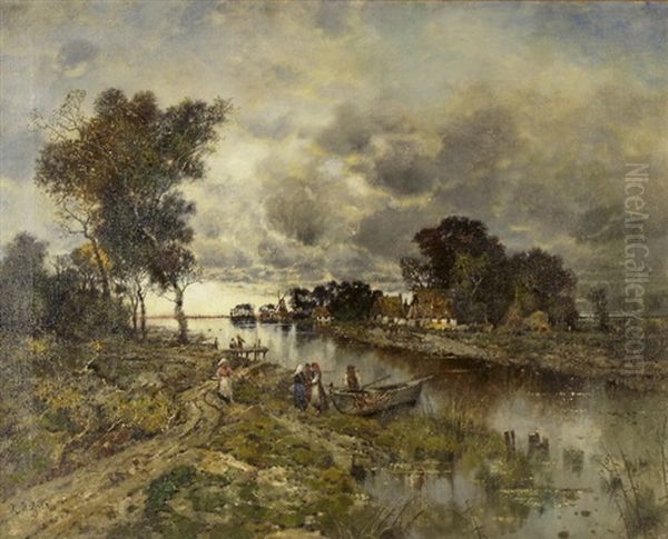 Abendstimmung In Flusslandschaft - view 1