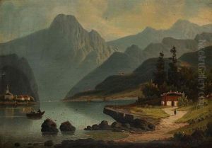 Blick Auf Einen Gebirgssee by Karl Heffner