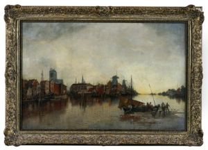 Hafeneinfahrt Bei Muyden (amsterdam), Holland by Karl Heffner
