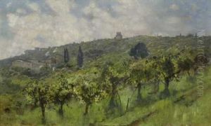 Sudliches Dorf In Den Weinbergen by Karl Heffner
