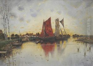 Segelschiffe Am Ufer Segelschiffe Am Ufer