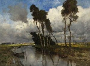 Bachlandschaft Mit Birken