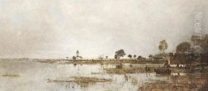 Am Niederrhein. Blick Auf Vom Hochwasser Geflutete Auen by Karl Heffner