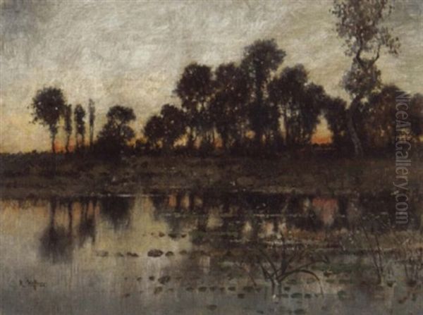 Abenddammerung Am Seeufer - view 1