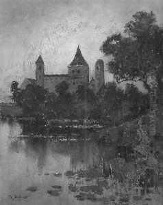 Blick Auf Eine Burg Im Abendlicht Blick Auf Eine Burg Im Abendlicht